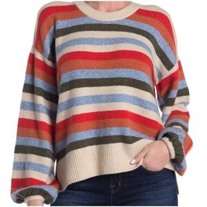 Madewell Womens Calyse Striped Balloon Sleeve Sweater